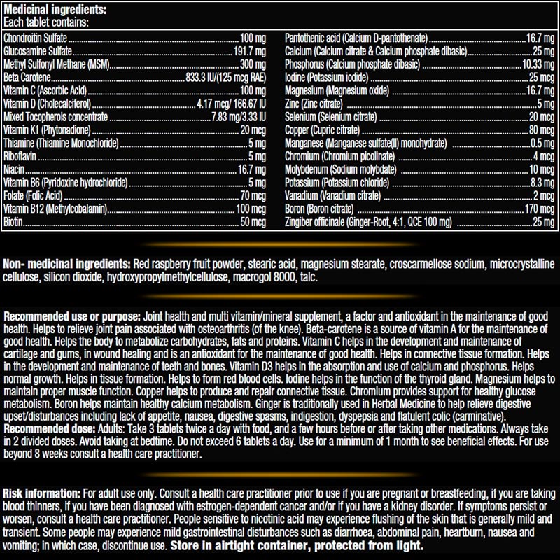 Orange Triad Has Multi-Vitamins That Comes With A Joint Formula. also see Optimen