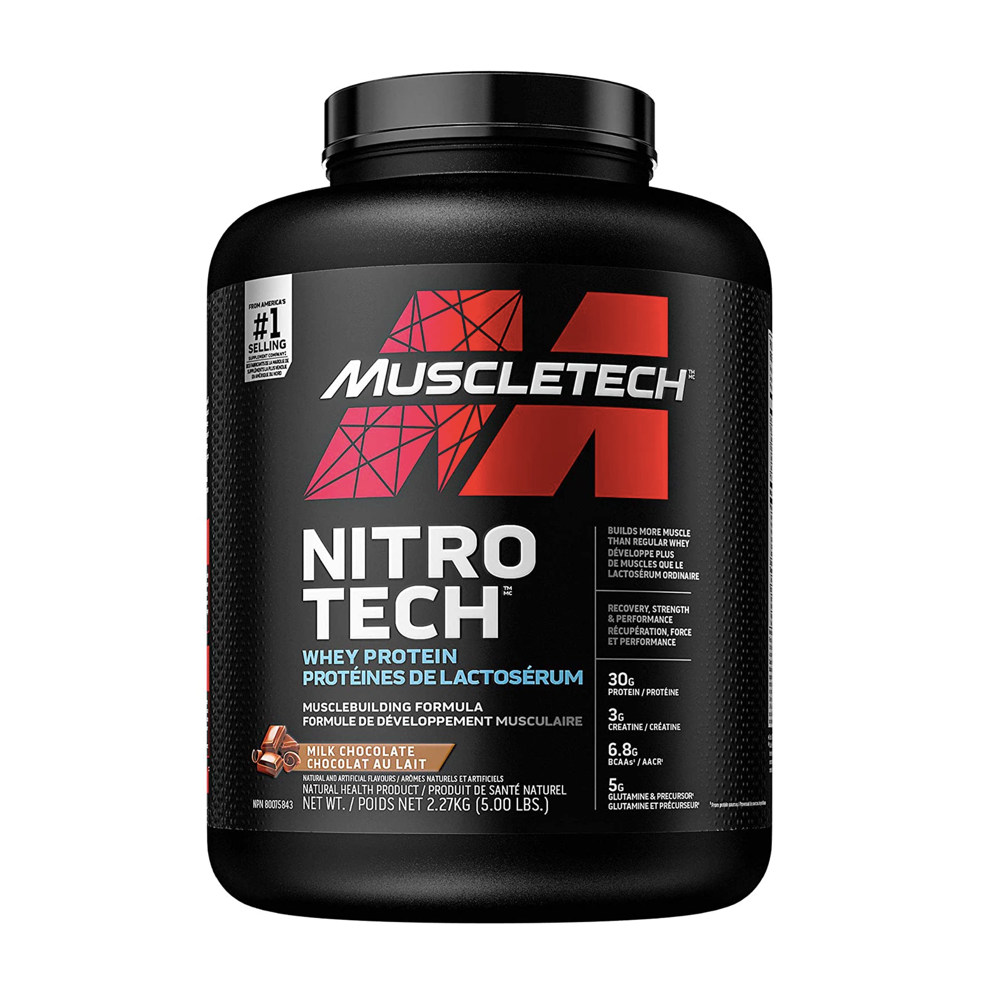 Whey Protein Powder, MuscleTech Nitro-Tech Whey Protein, Whey Isolate & Peptides Protein Powder, Muscle Builder for Men & Women, Lean Protein Powder
