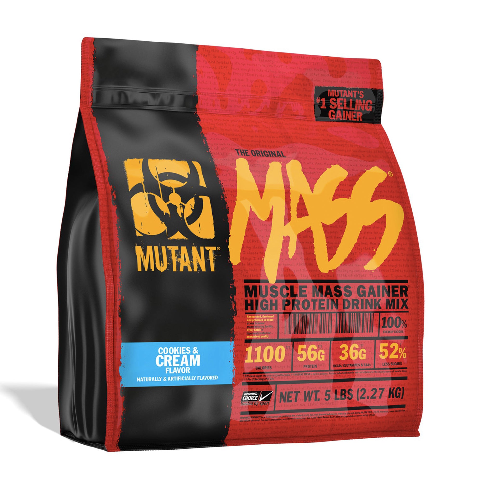 Mutant Mass is a weight gain like no other.  Contains carbohydrates, protein, bcaa.  Tastes great! Lowest prices at nutrizone!